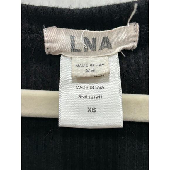 LNA Women's‎ Black Ribbed V Neck Long Sleeve Side Cut Outs Jumpsuit Size XS - Picture 9 of 13